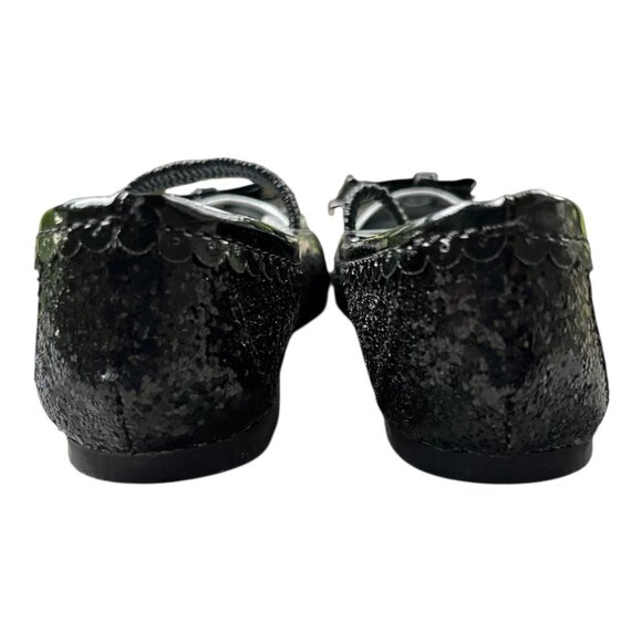 L'AMOUR KIDS SPARKLY BLACK MARY JANE SHOES  W/ BOW SZ 7 TODDLER NWOT - Picture 4 of 5